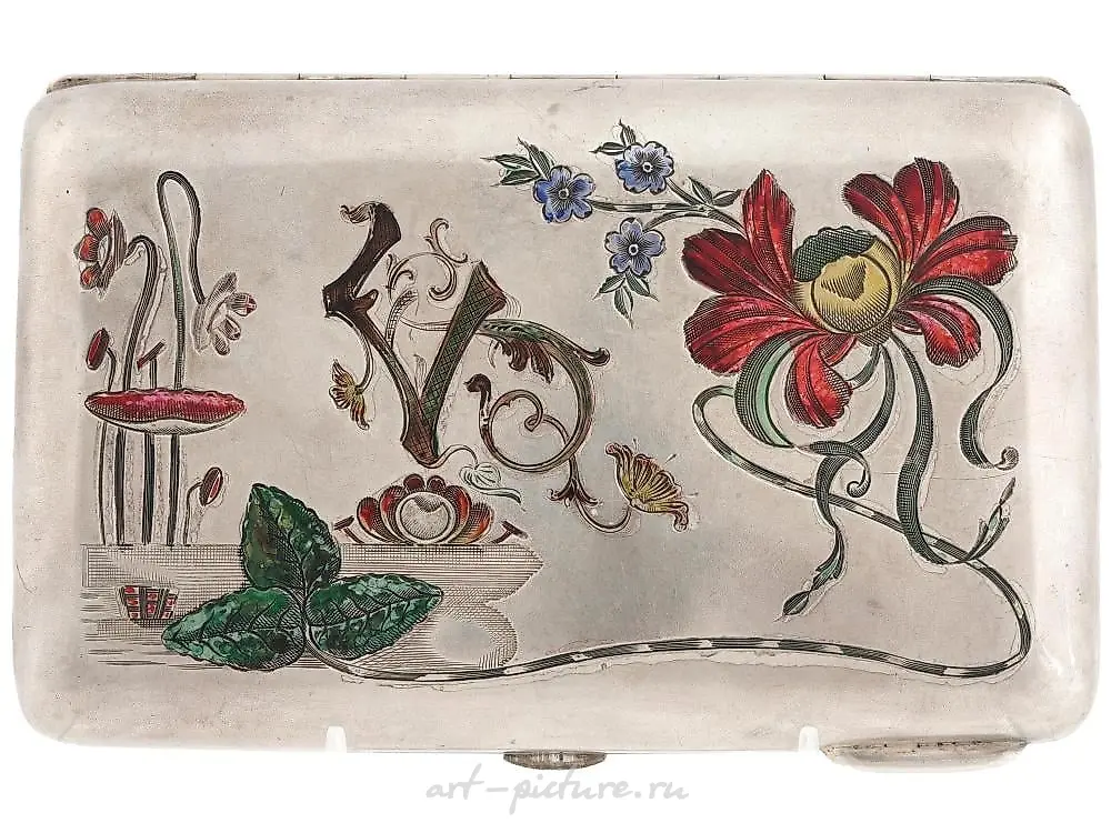 IMPERIAL RUSSIAN SILVER ENAMEL CIGARETTE CASE — photo 8