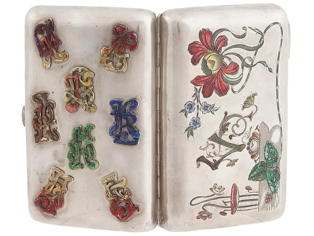 IMPERIAL RUSSIAN SILVER ENAMEL CIGARETTE CASE — photo 7
