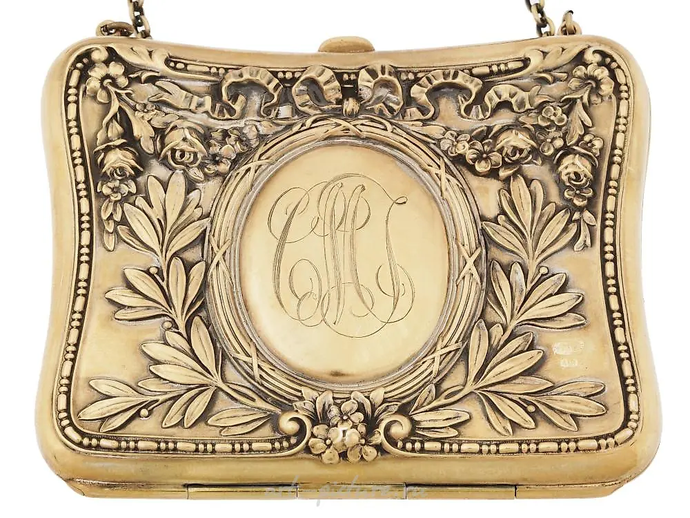 RUSSIAN SILVER AND CAMEO AGATE DIAMONDS COIN PURSE — photo 10