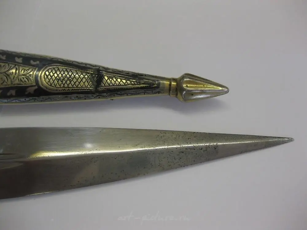 Russian Nielloed silver Caucasian 36 cm- dagger Urtaev with ... — photo 3