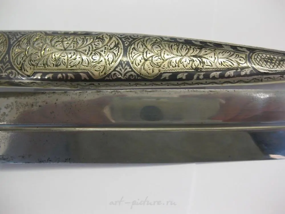 Russian Nielloed silver Caucasian 36 cm- dagger Urtaev with ... — photo 6