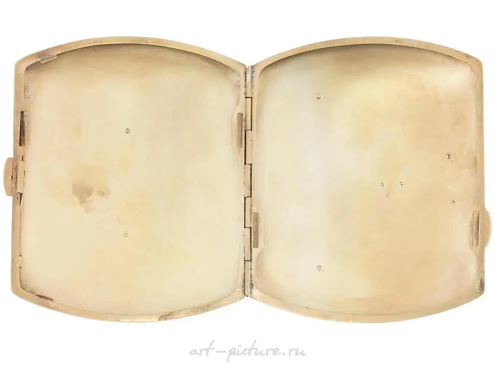 RUSSIAN GILT SILVER ENAMEL DIAMOND CIGARETTE CASE — photo 8