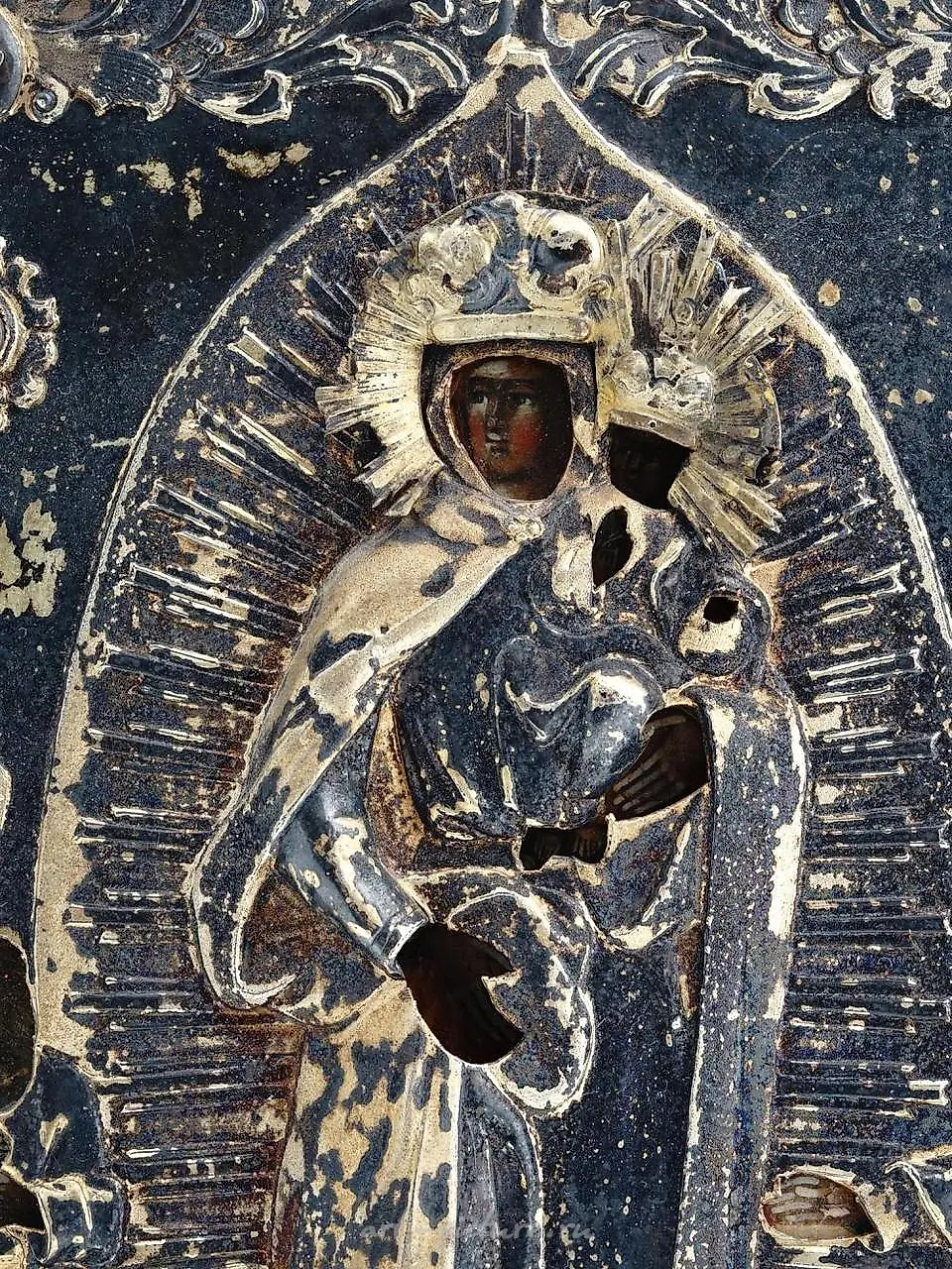 ORTHODOX SILVER ICON LADY JOY TO ALL SORROW 1843 — photo 8