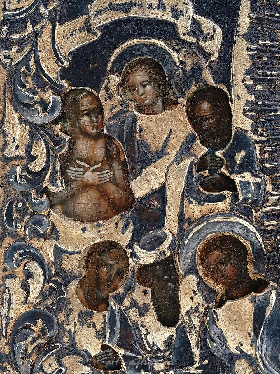 ORTHODOX SILVER ICON LADY JOY TO ALL SORROW 1843 — photo 7