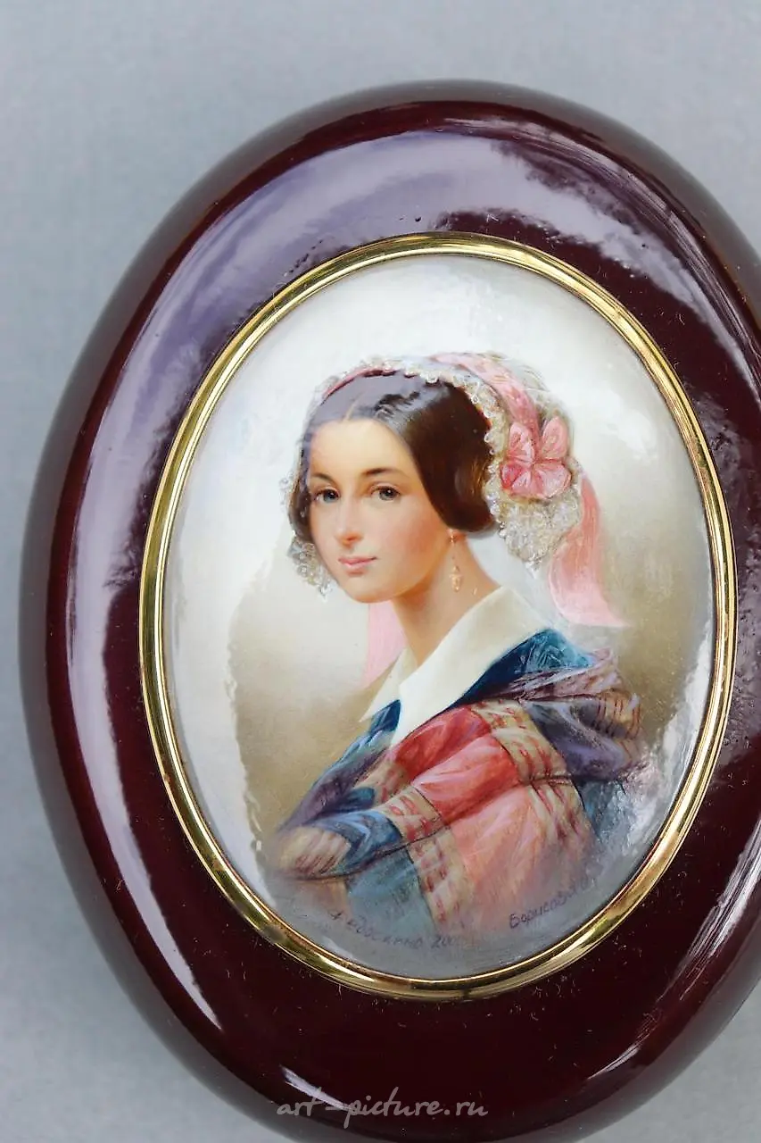 Александра Россет-Смирнова (1809-1882), русская лаковая миниатюра Федоскино — фото 4