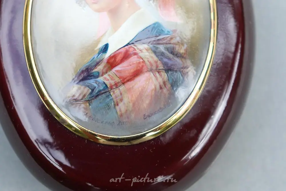 Александра Россет-Смирнова (1809-1882), русская лаковая миниатюра Федоскино — фото 3