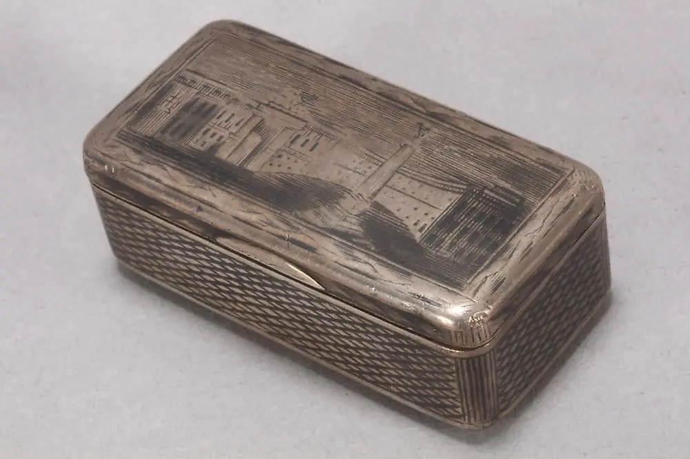 19th Century Russian Silver and Niello Snuff Box