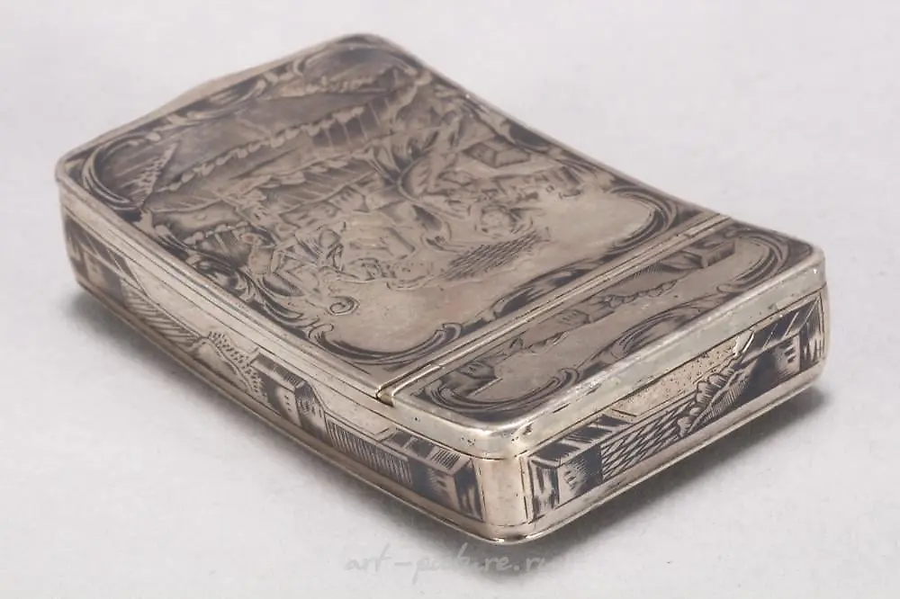 19th Century Russian Silver and Niello Snuff Box — photo 2