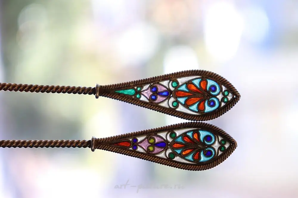 Karl Faberge pair of silver gilded tea spoons with unique tr... — photo 3