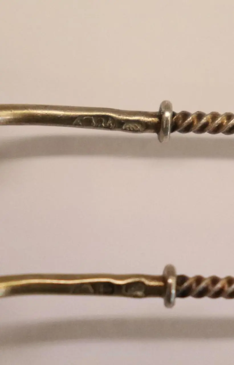 Karl Faberge pair of silver gilded tea spoons with unique tr... — photo 8