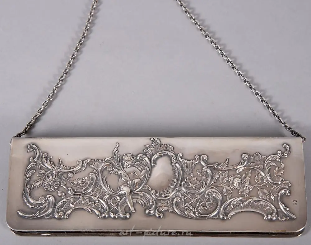 An Antique Russian "84" Silver and Niello Purse