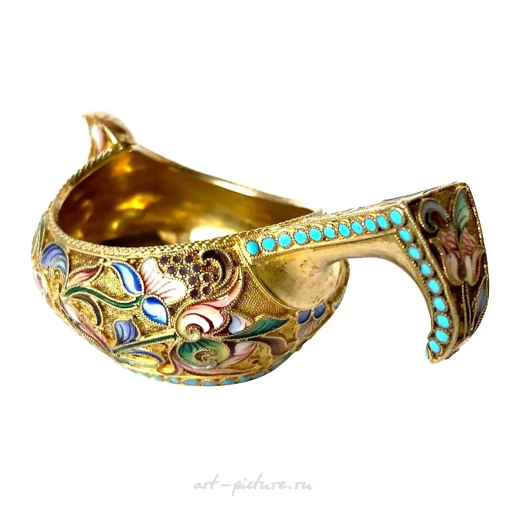 Russian Imperial Enamel 84 Kovsh — photo 8