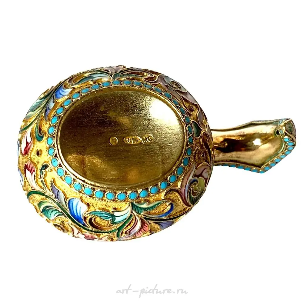 Russian Imperial Enamel 84 Kovsh — photo 5