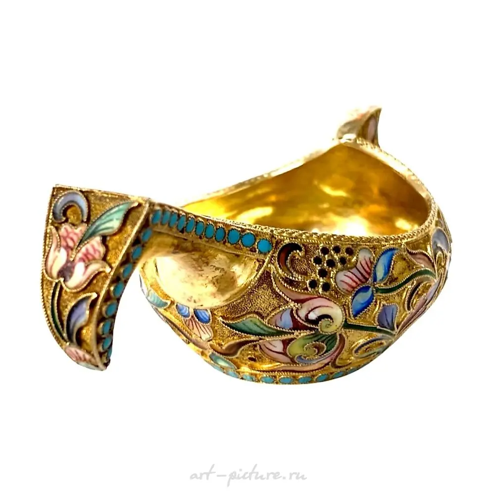Russian Imperial Enamel 84 Kovsh — photo 6