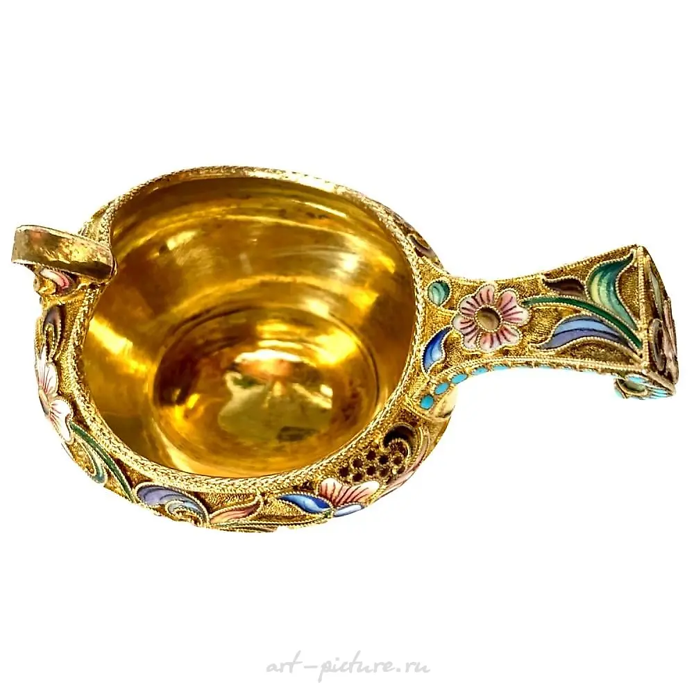 Russian Imperial Enamel 84 Kovsh — photo 7