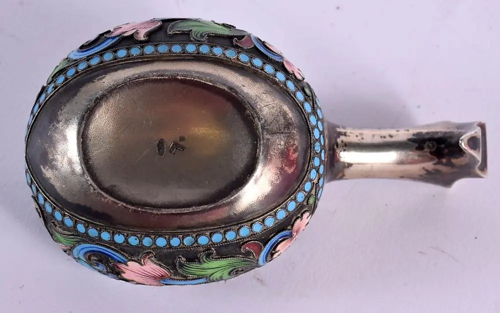 A late 19th century Russian 84 Zolotnik silver and cloisonne... — photo 2