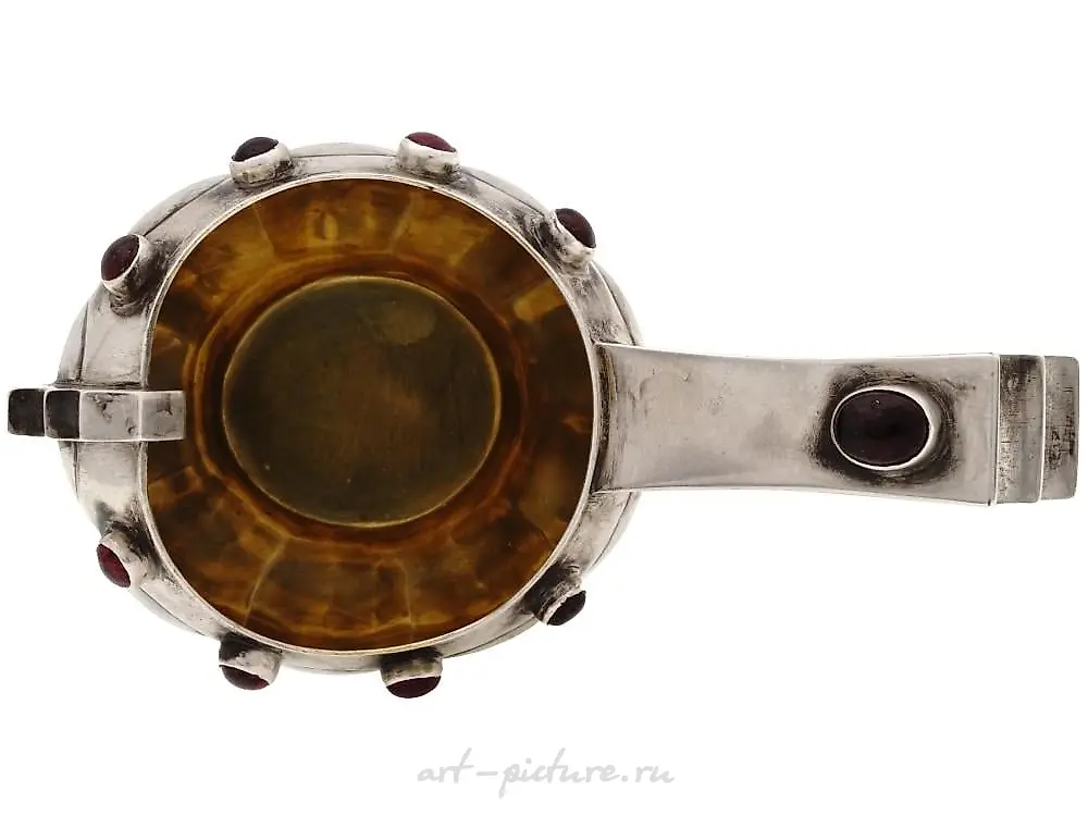 俄罗斯银制带宝石的银盆 — 照片 6