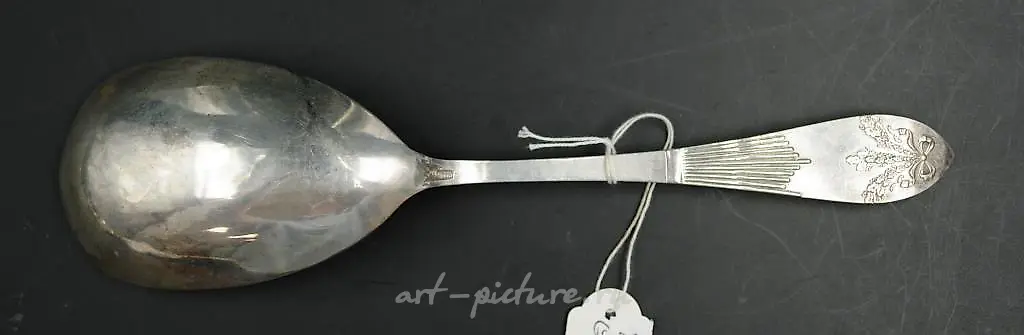 Early Russian silver handle serving slice — photo 6