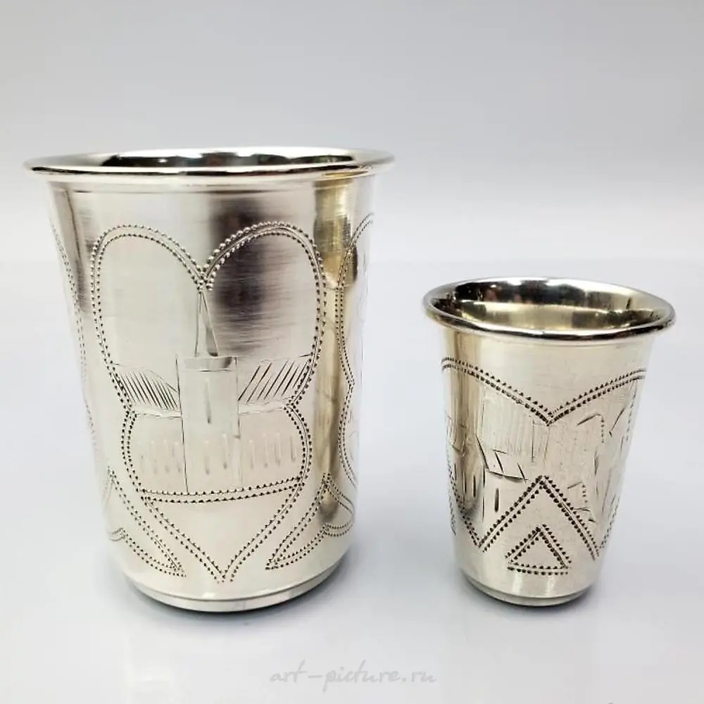 7-项目很多古董俄罗斯银kiddish杯 — 照片 5