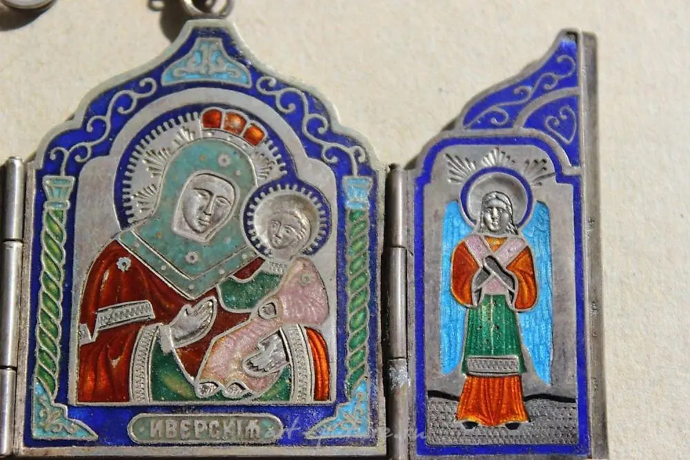 Иконостас Фаберже из эмалированного серебра, Иверская Богоматерь — фото 8