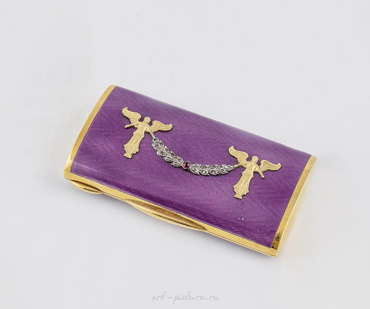 Opal flacon with guilloche enamel