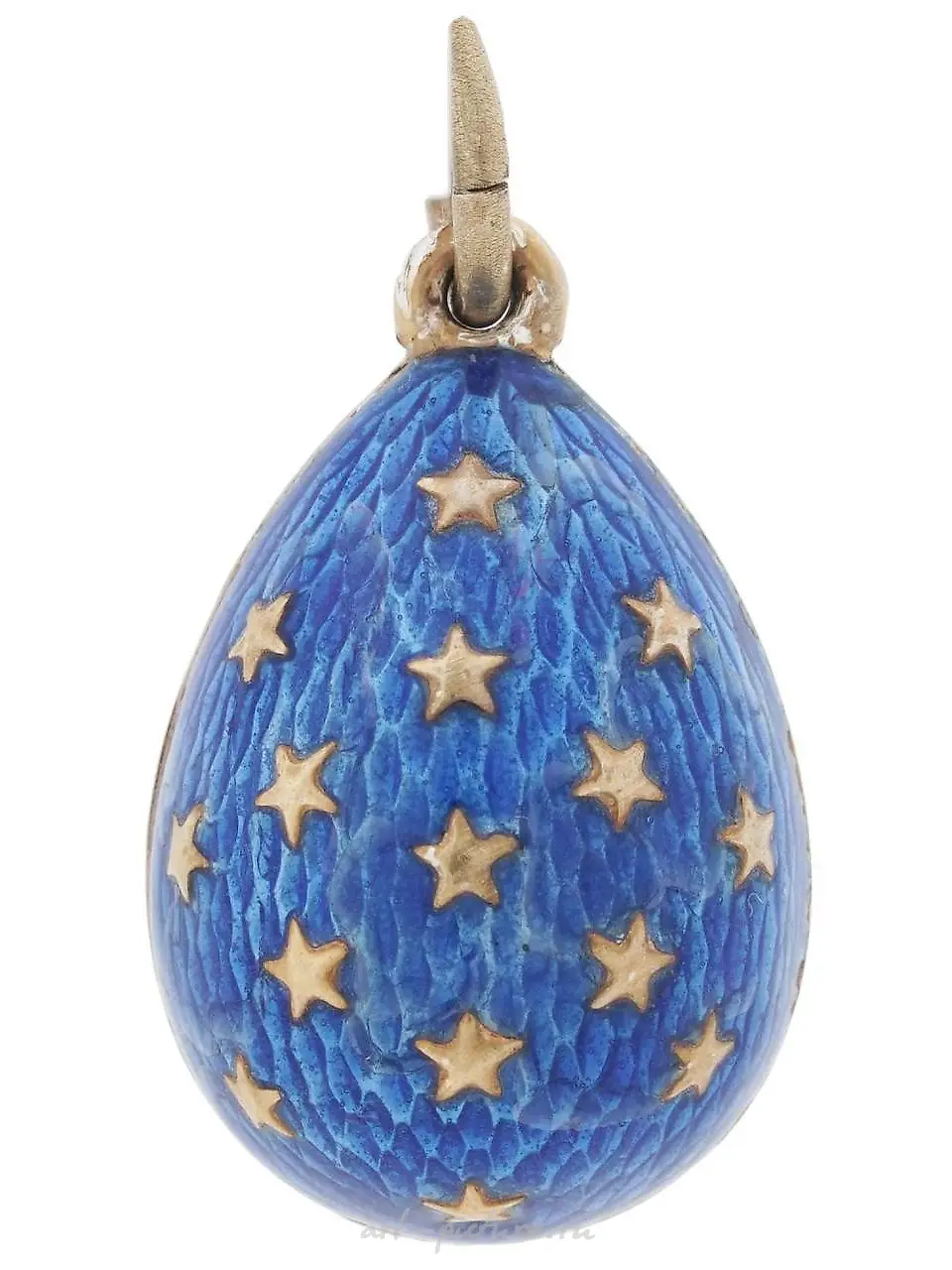 RUSSIAN GILT SILVER ENAMEL ZODIAC EGG PENDANT — photo 2