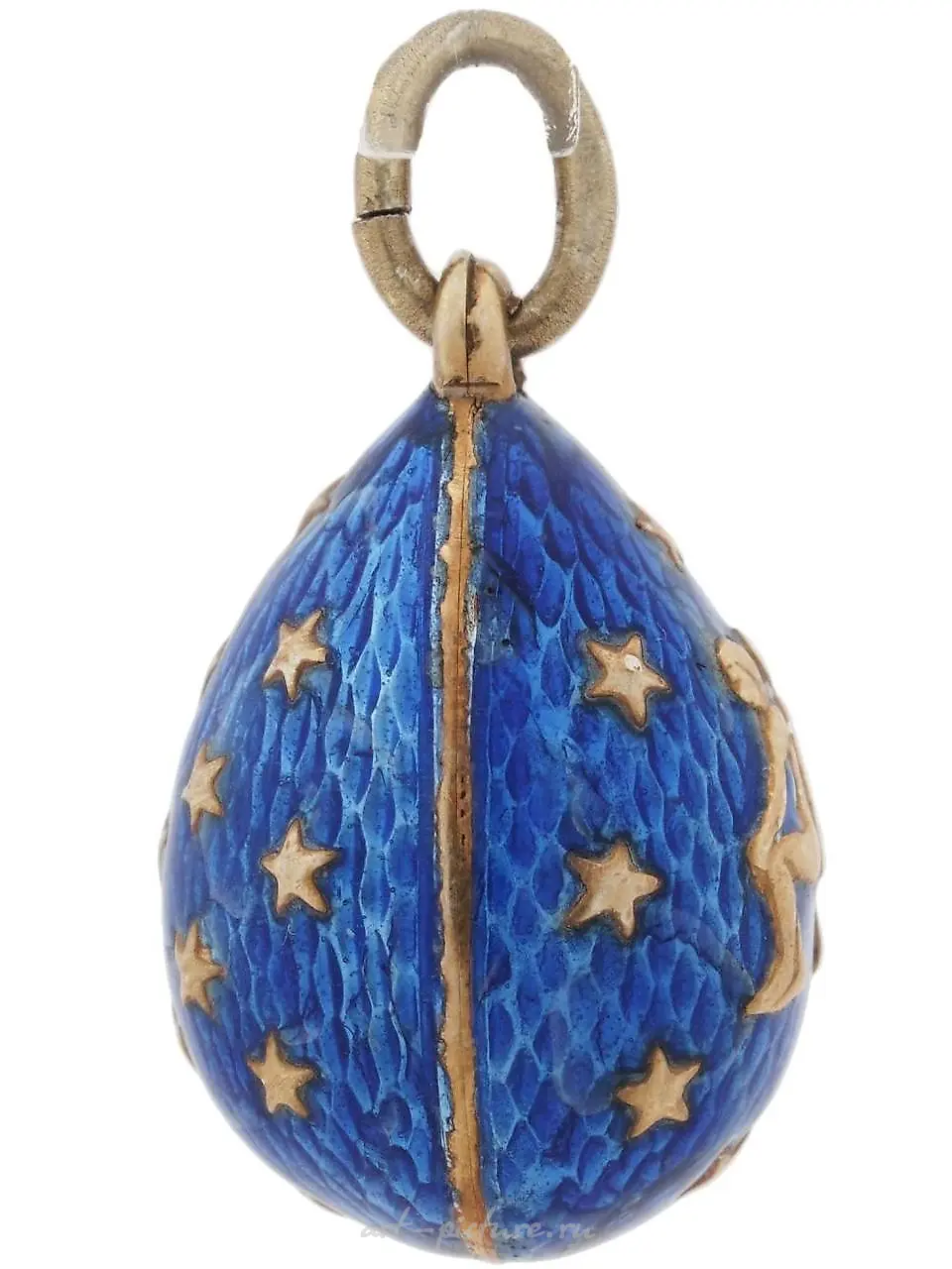 RUSSIAN GILT SILVER ENAMEL ZODIAC EGG PENDANT — photo 3