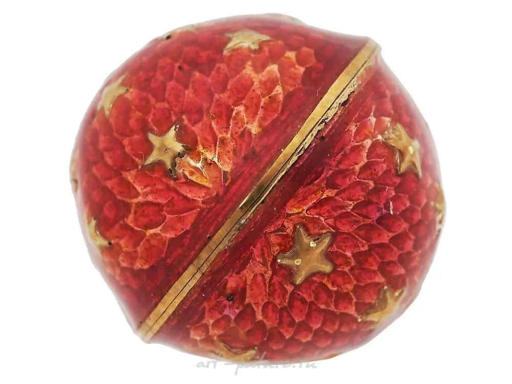 RUSSIAN 84 GILT SILVER ENAMEL EGG PENDANT — photo 4