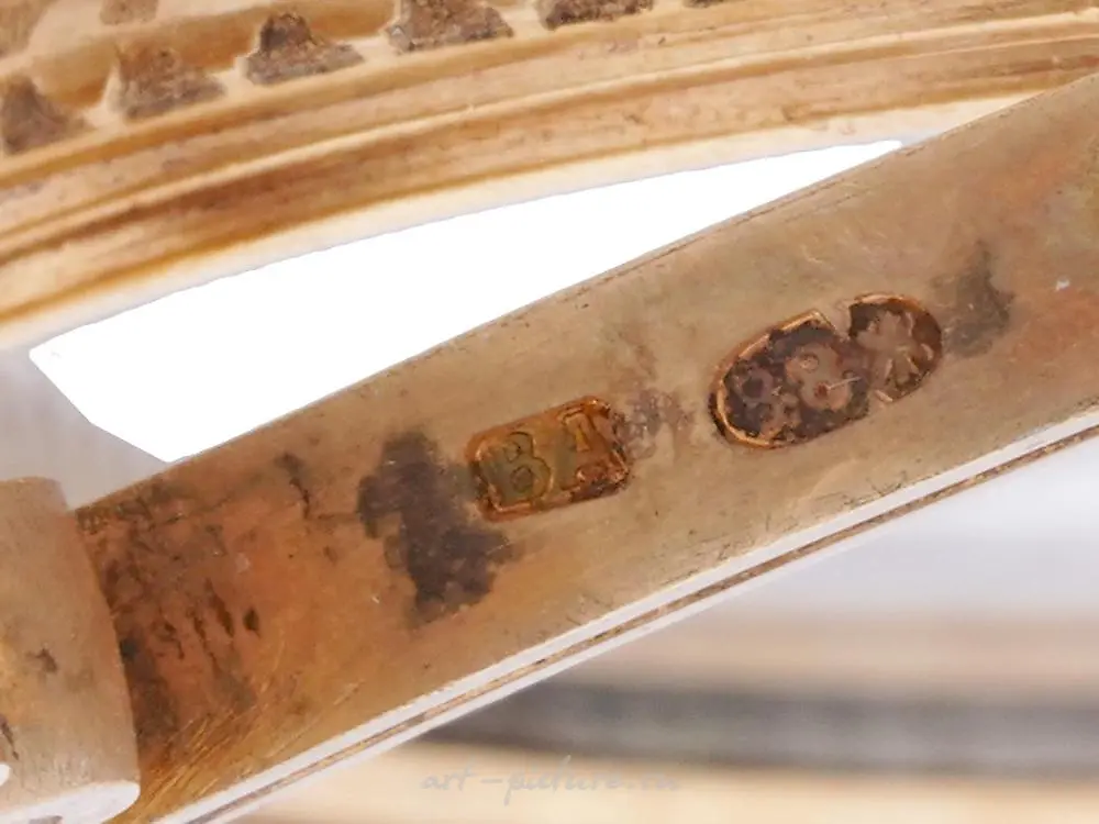 RUSSIAN 88 GILT SILVER FRAME ON RHODONITE PEDESTAL — photo 9