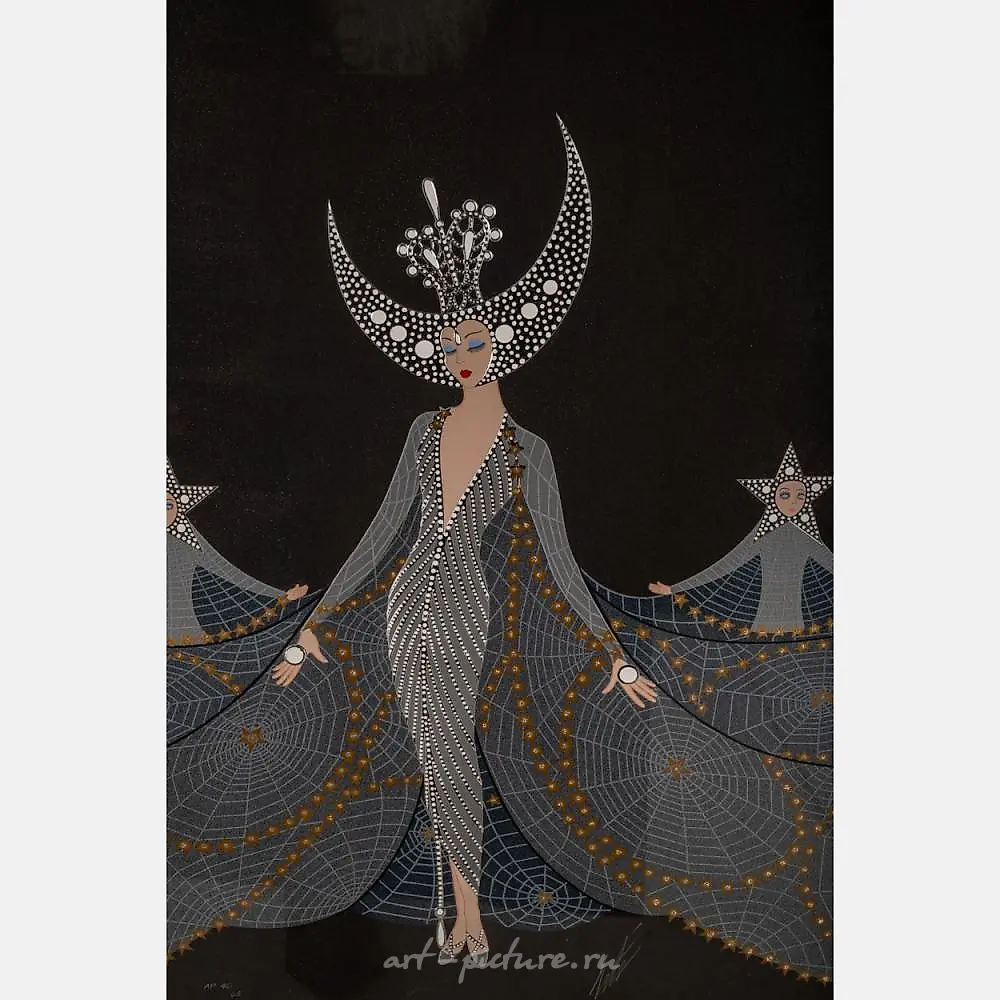 Королева Ночи, Сериграфия с серебряной и золотой фольгой — фото 6