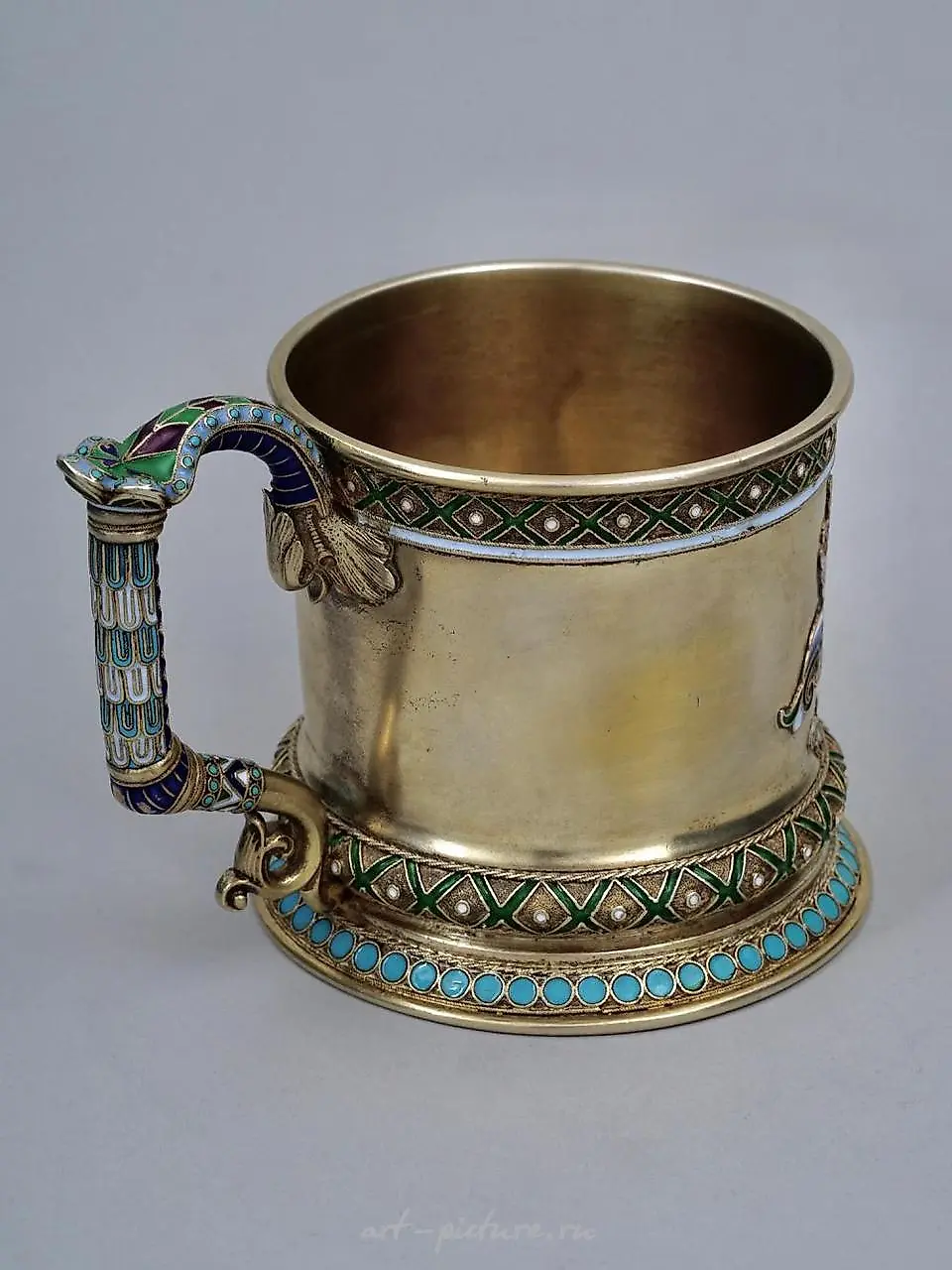 Русский серебряный подстаканник. Павел Овчинников, 1900-е годы. — фото 2