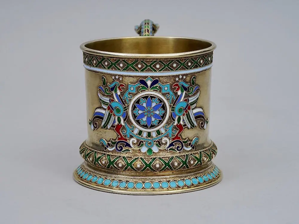 Русский серебряный подстаканник. Павел Овчинников, 1900-е годы. — фото 3