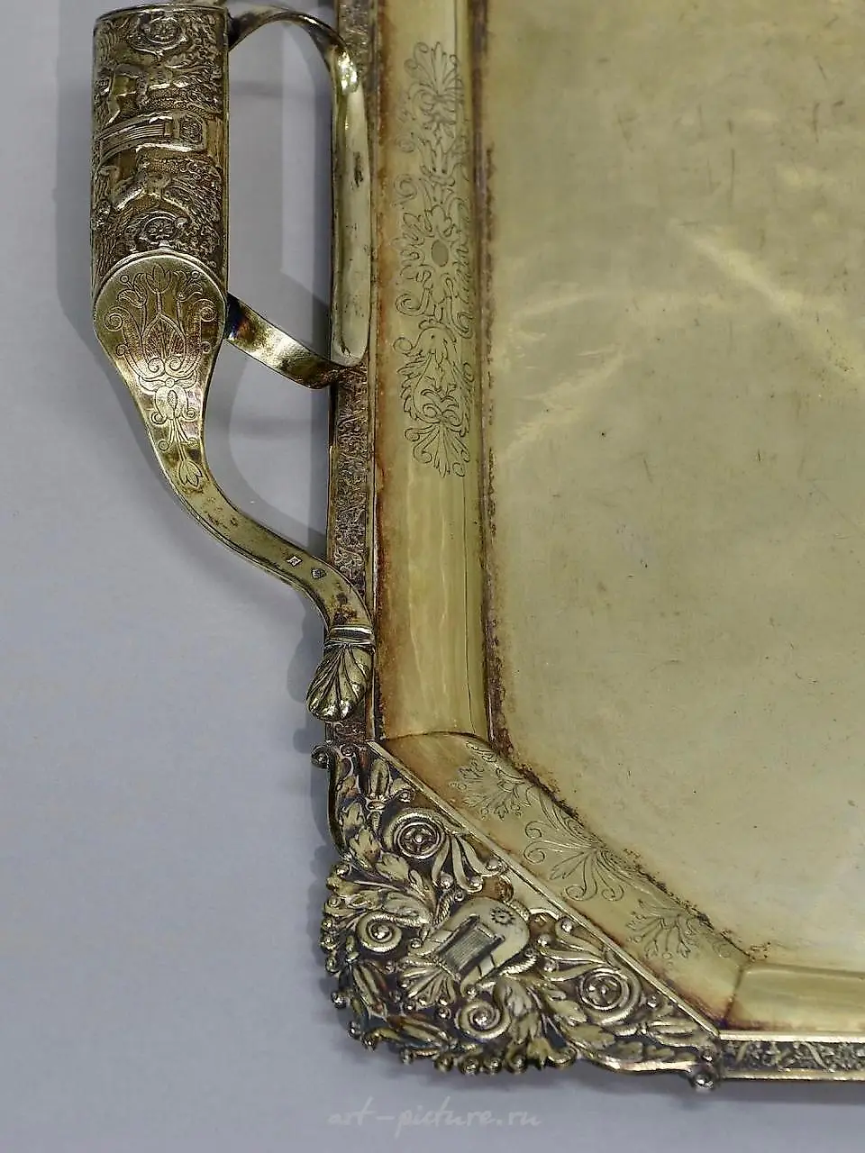俄罗斯银质餐具托盘的优质 — 照片 4
