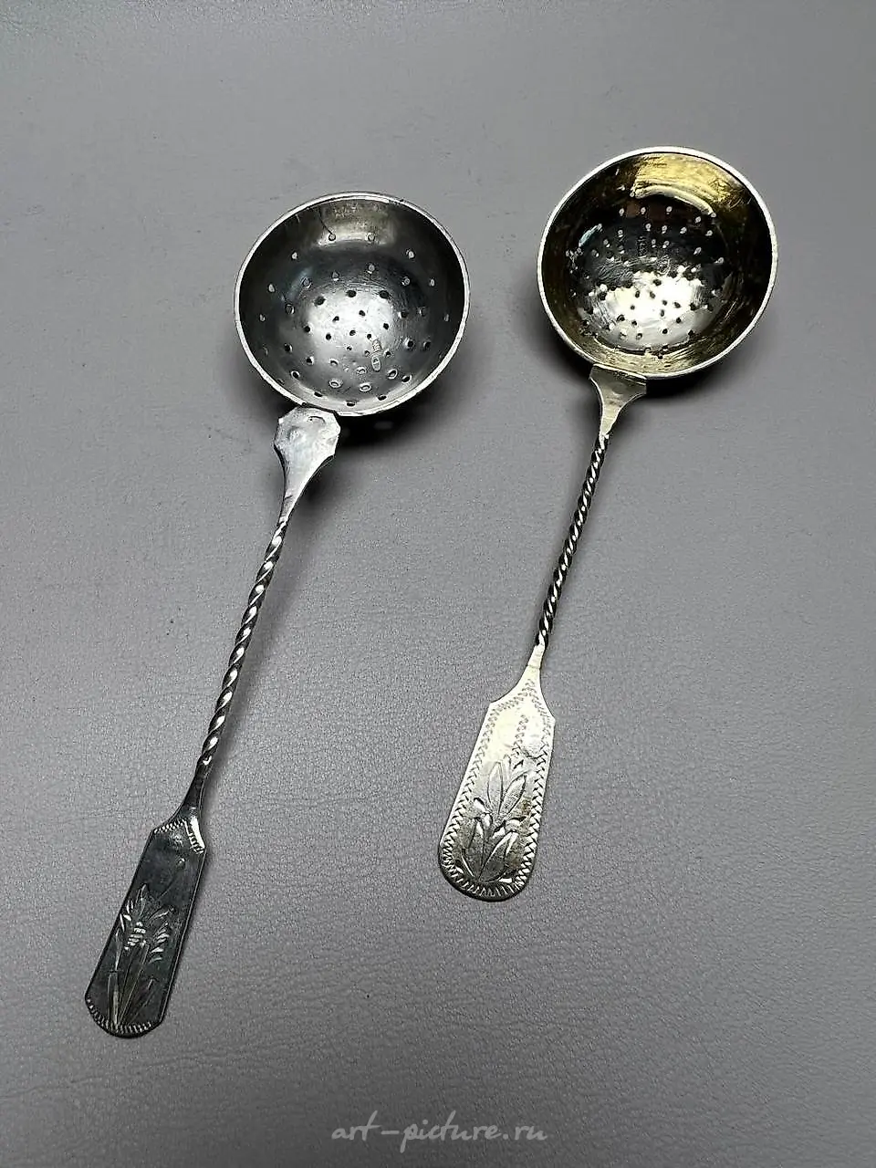 Two Imperial Russian 84-Silver Tea Strainers, 3.3 ozt — photo 3