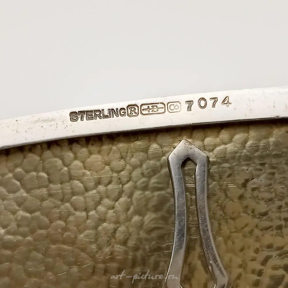 Custom made sterling silver hammered finish, blackened double... — photo 4