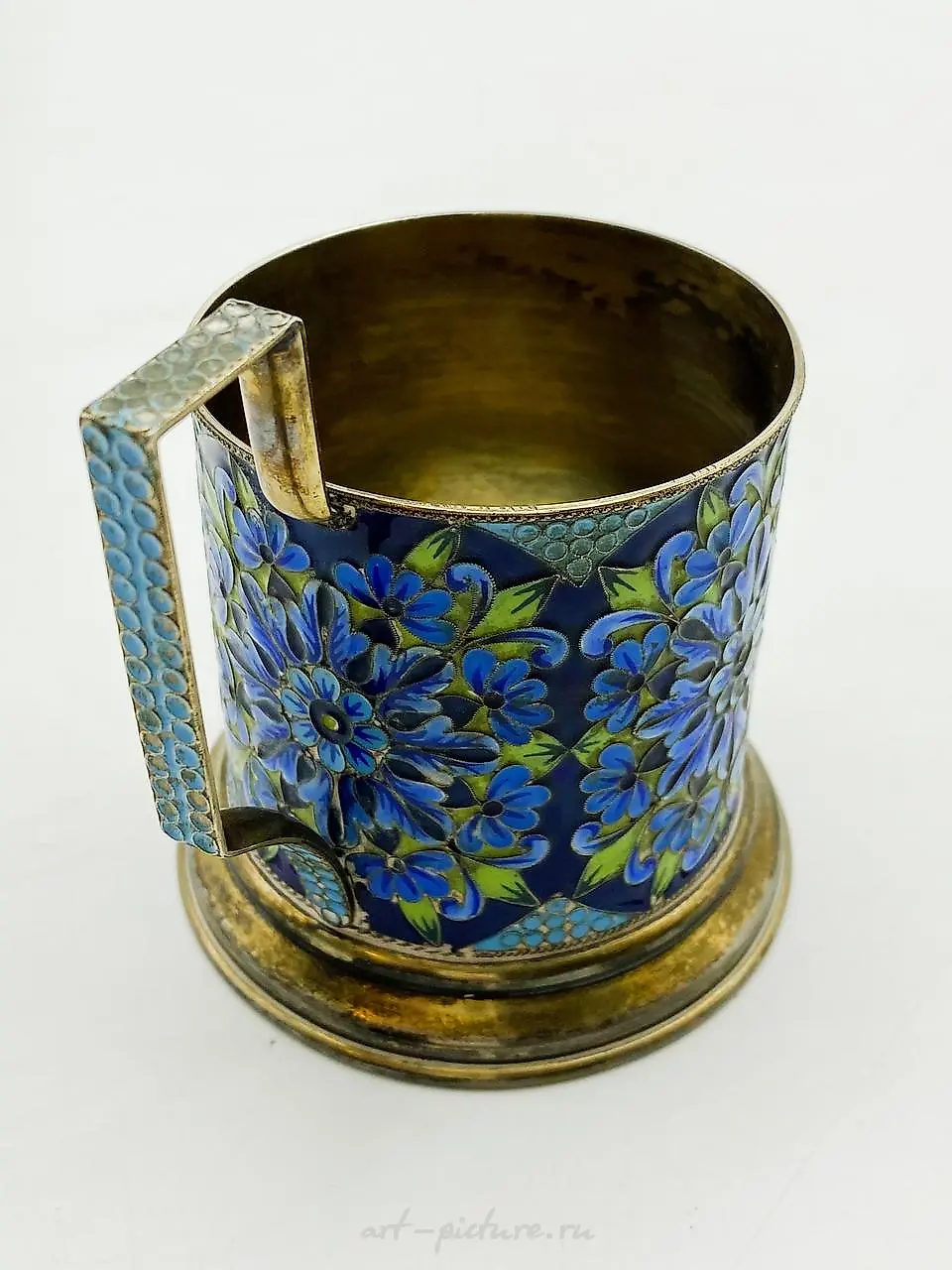 RUSSIAN VINTAGE HALLMARKED SILVER GLASS HOLDER — photo 2