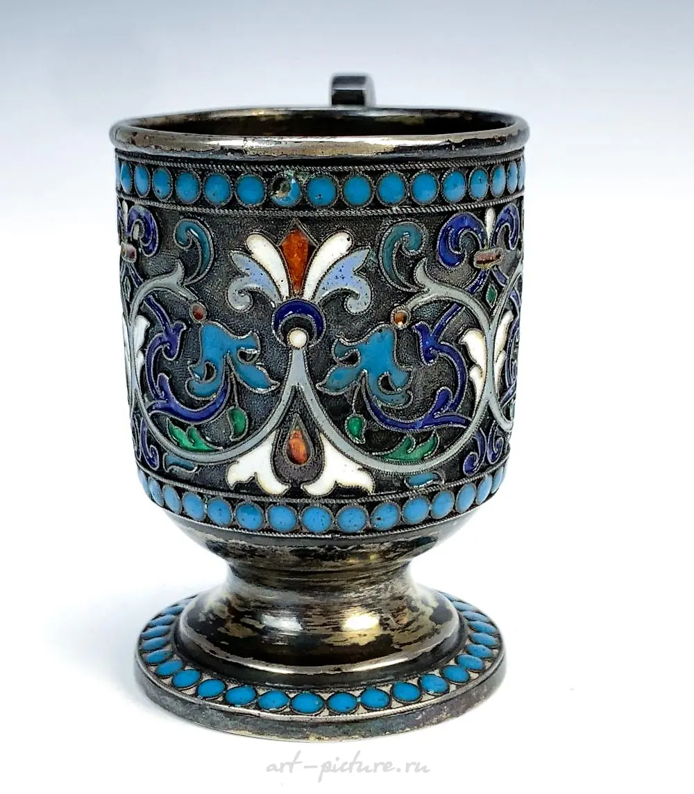 Russian Enamel Silver Mug. Late 19th C. — photo 4