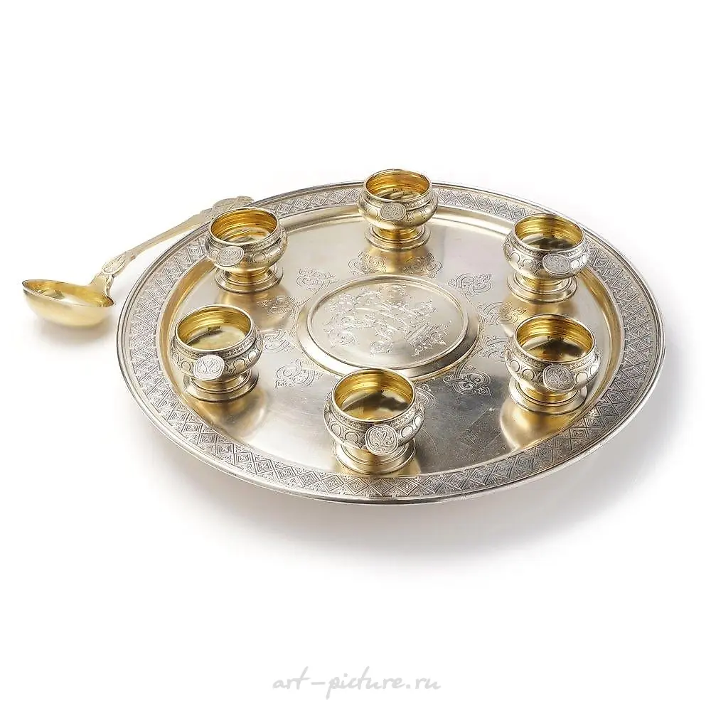 Russian silver gild Punch set by Khlebnikov — photo 4