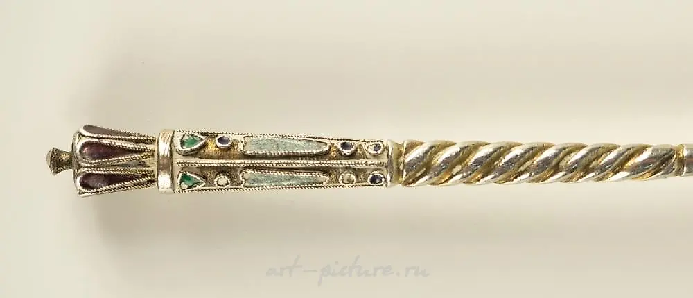 Russian silver and enamel spoon. — photo 2