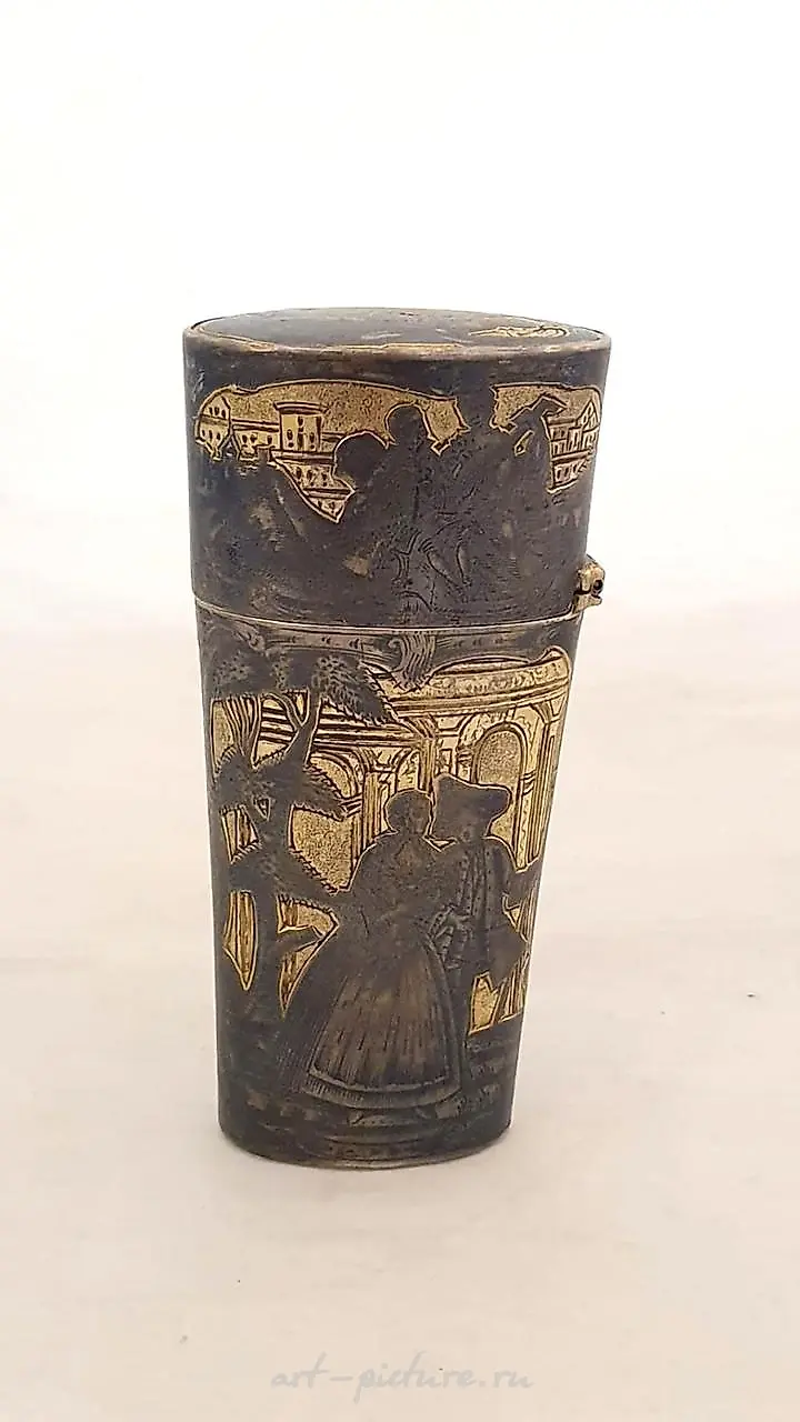 一个18世纪的俄罗斯鼻烟盒，由银色和金色和黑色制成，于1779年在Veliky Ustyug制造 — 照片 9