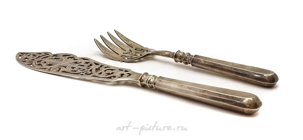 A Russian silver fish knife and fork — photo 2