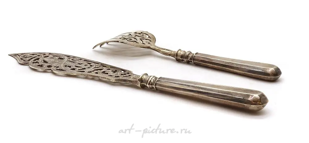 A Russian silver fish knife and fork — photo 3