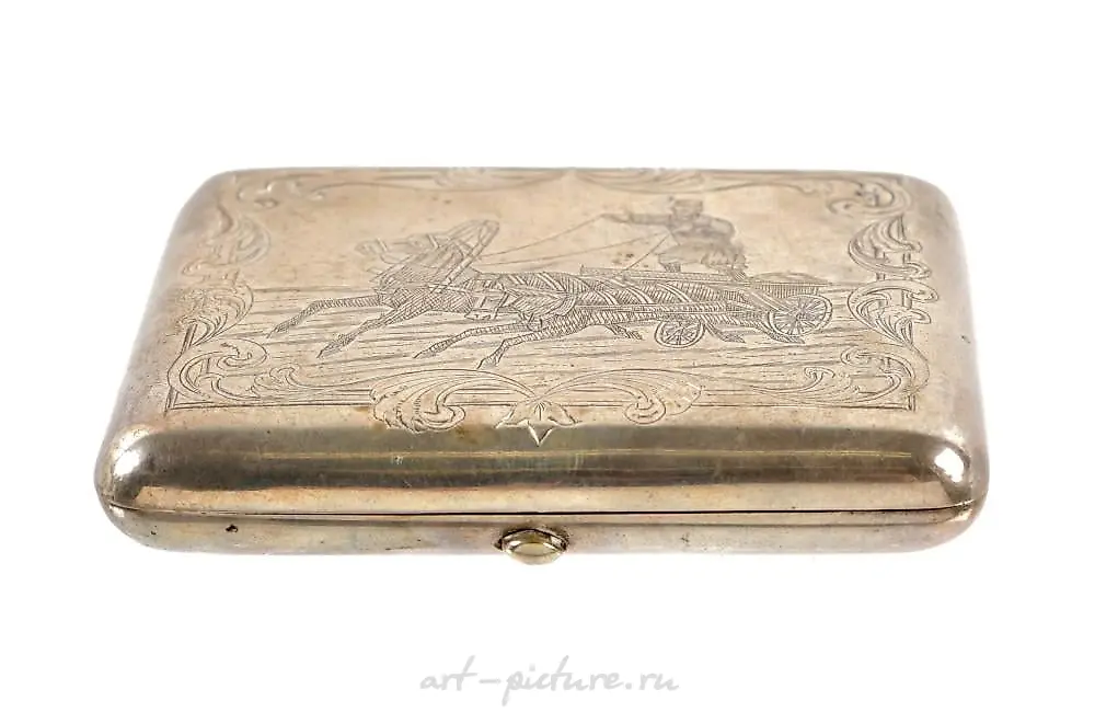 2 Silver Enamel Cigarette Cases Floral & Clover — photo 9