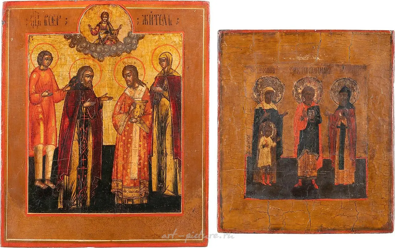 TWO ICONS SHOWING SELECTED SAINTS Russian, 18th/19th century