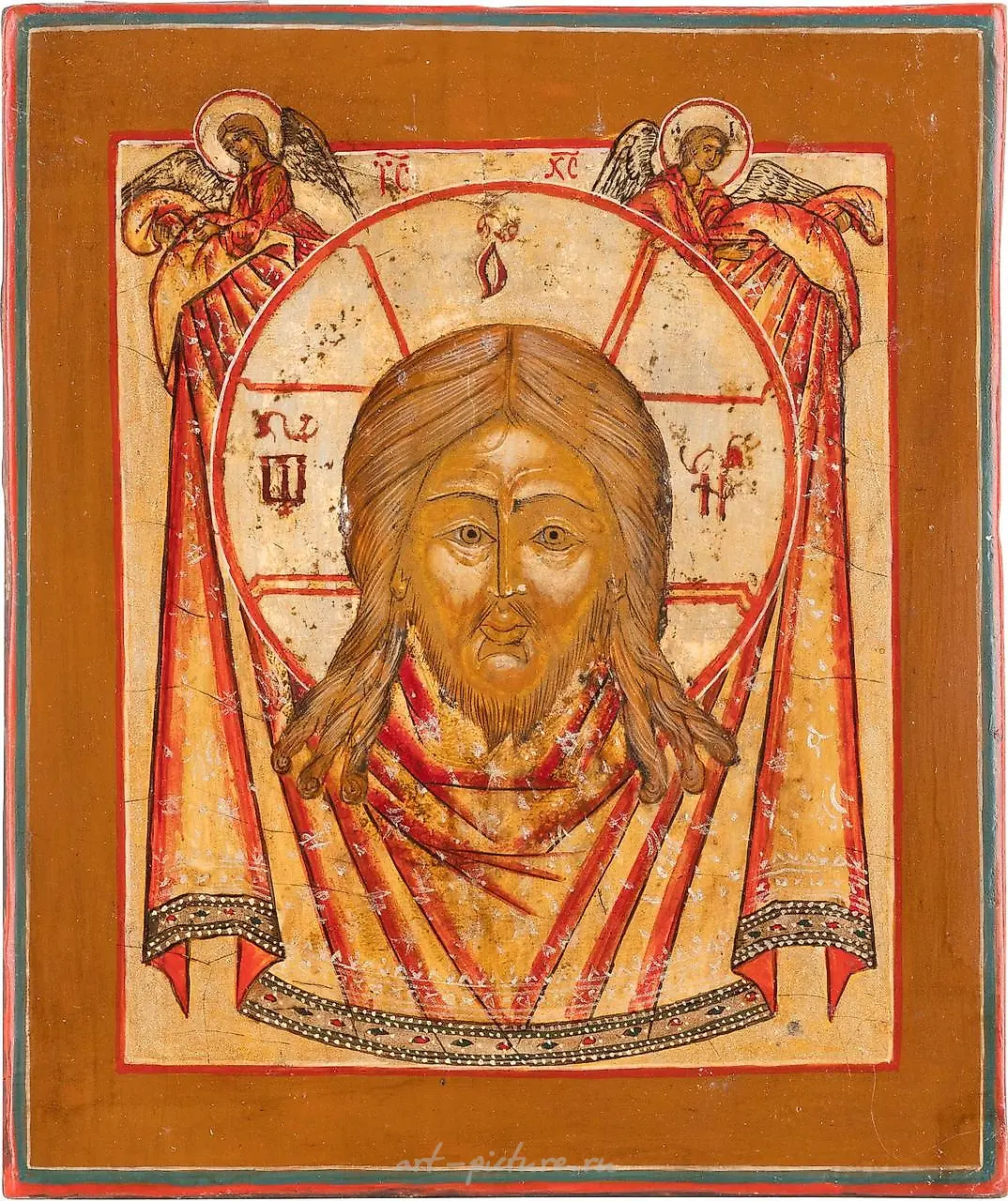 A SMALL ICON SHOWING THE MANDYLION WITH A SILVER OKLAD Russian — photo 2