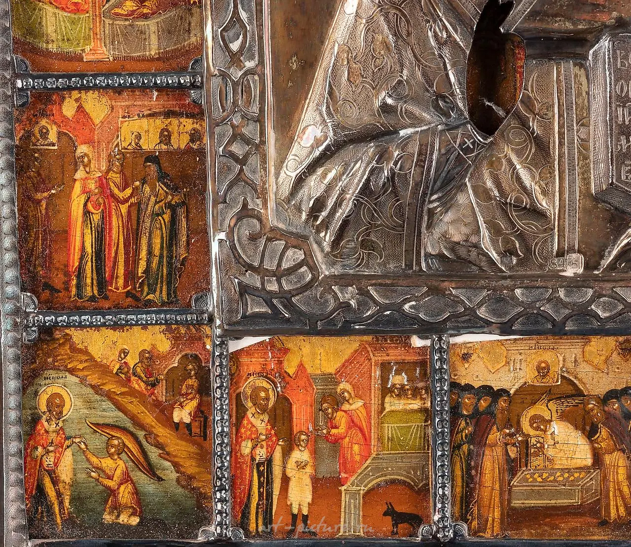 A VERY FINE VITA ICON OF ST. NICHOLAS OF MYRA WITH A SILVER — photo 4