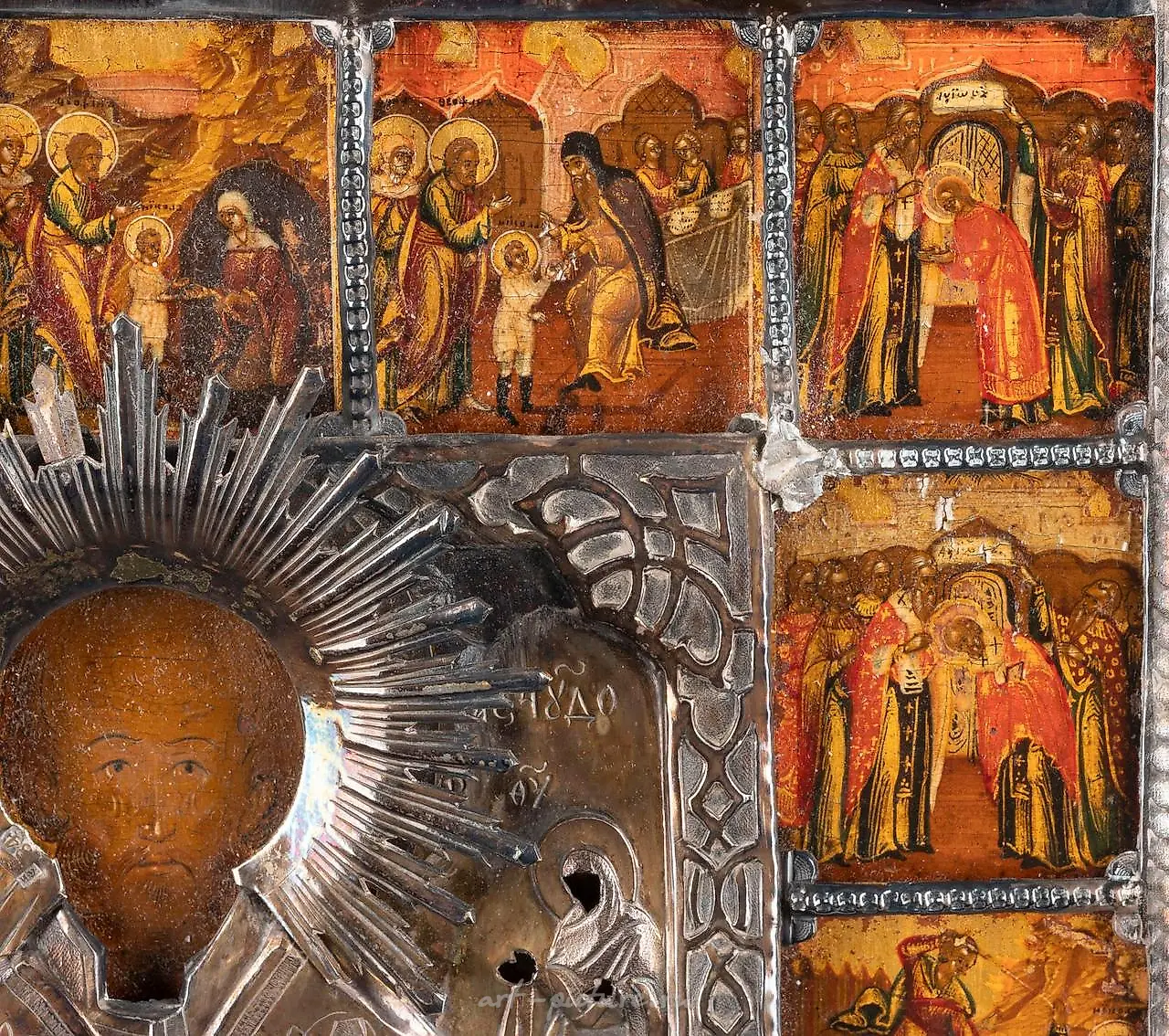 A VERY FINE VITA ICON OF ST. NICHOLAS OF MYRA WITH A SILVER — photo 3