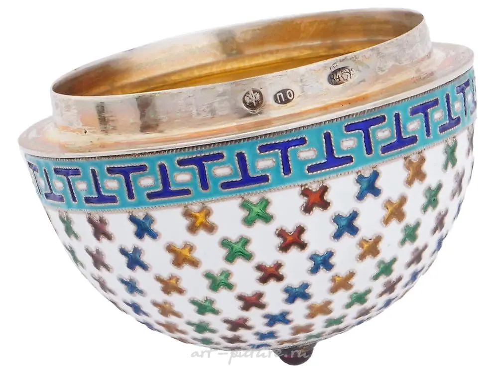 RUSSIAN SILVER PLIQUE A JOUR ENAMEL EGG WITH ICON — photo 5
