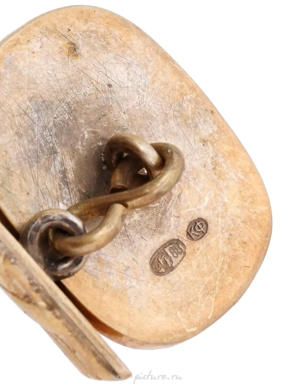 RUSSIAN GILT SILVER NICHOLAS II ALEXANDRA CUFFLINKS — photo 5