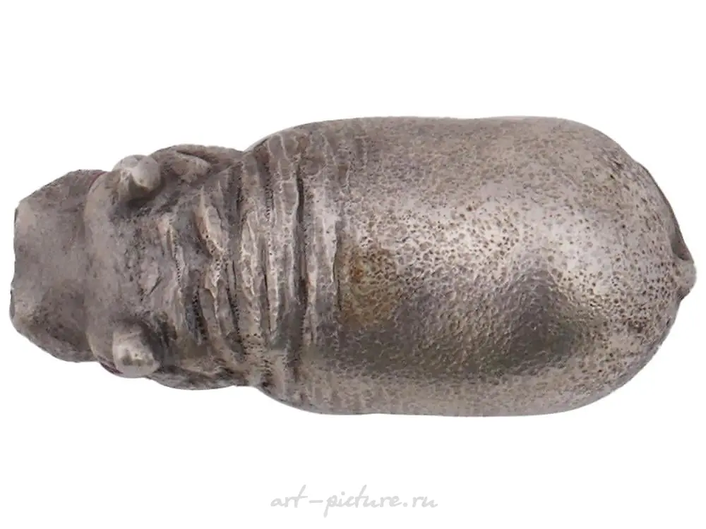 RUSSIAN 84 SILVER FIGURE OF HIPPO WITH RUBY EYES — photo 4